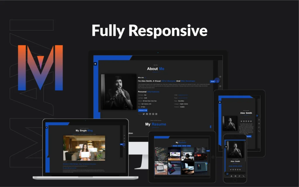 Mavi – Modèle de site Web React pour portfolio personnel