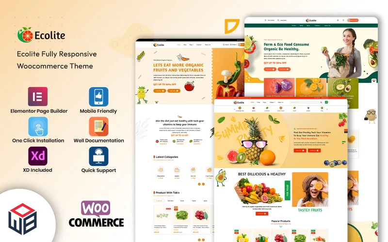 Ecolite – Thème WooCommerce pour épicerie polyvalente, supermarché et boutique d’aliments biologiques