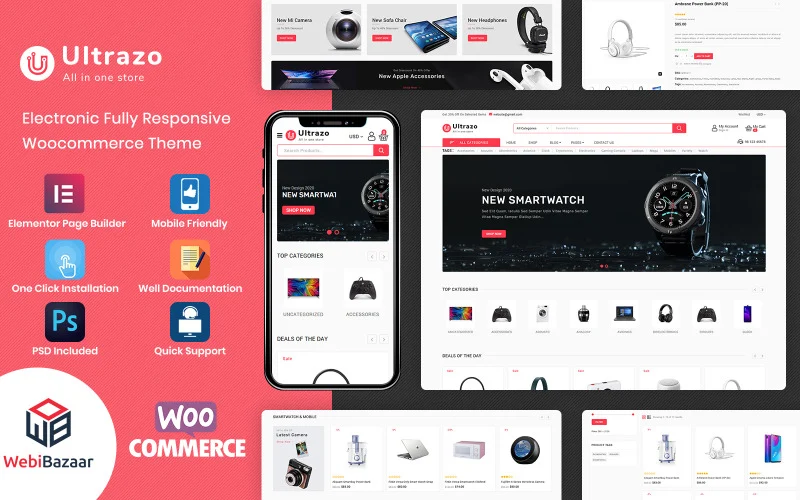 Ultrazo – Thème WordPress Elementor modulaire polyvalent Thème WooCommerce
