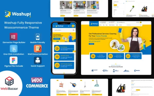 Washup - Thème WooCommerce pour le nettoyage de la maison et les outils de nettoyage essentiels