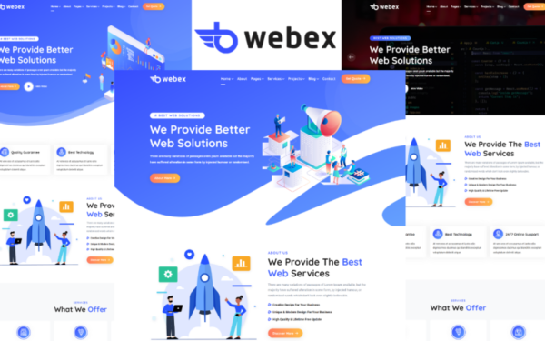 Webex - Modèle HTML5 pour agence de conception et de développement Web