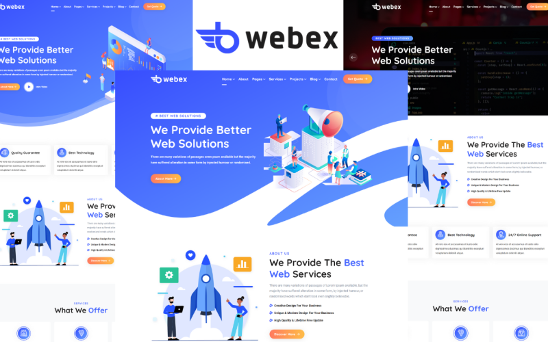 Webex – Modèle HTML5 pour agence de conception et de développement Web