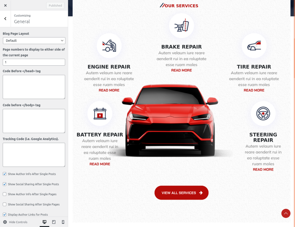 OTishAuto – Thème WordPress pour l’entretien automobile