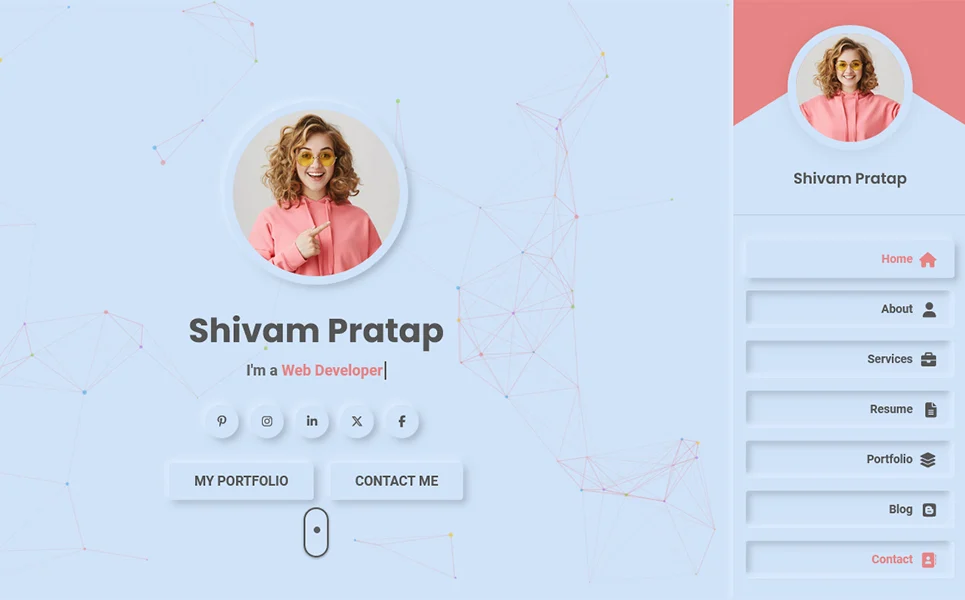 Shivam – Modèle de page de destination pour portfolio personnel et CV Modèle de page de destination