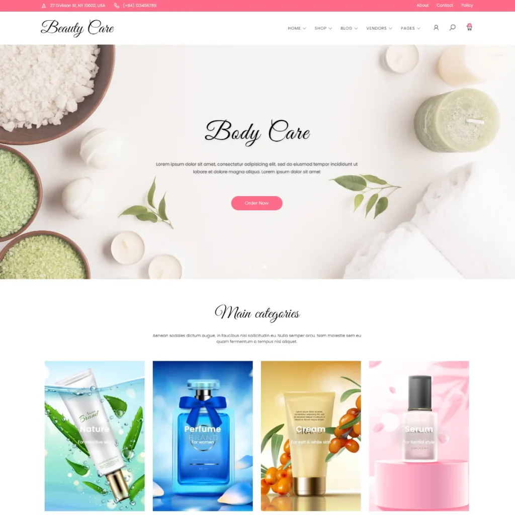 Soins de beauté – Le thème WordPress Elementor Cosmetic & Spa Thème WordPress