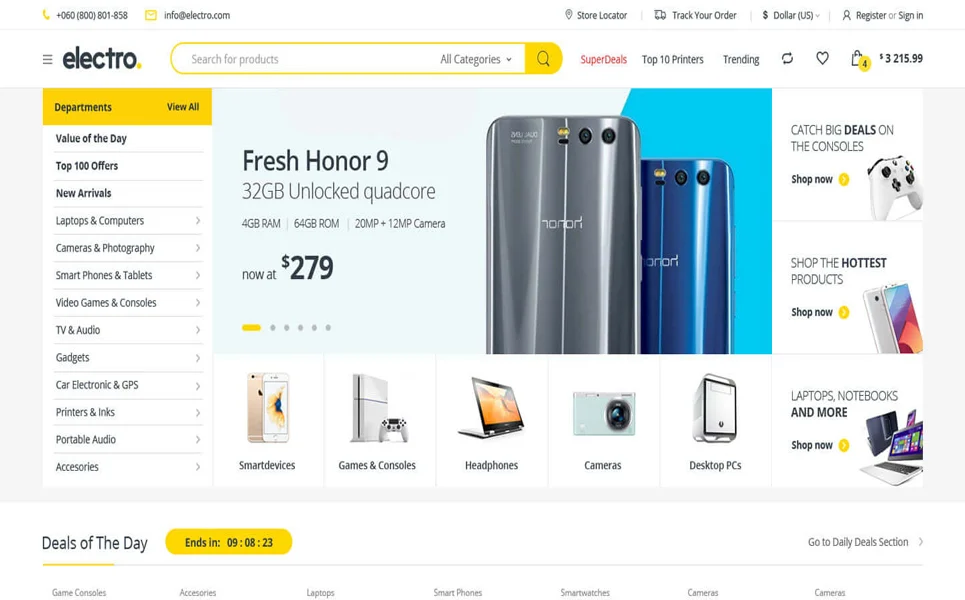 Modèle de site Web de commerce électronique électronique (HTML)