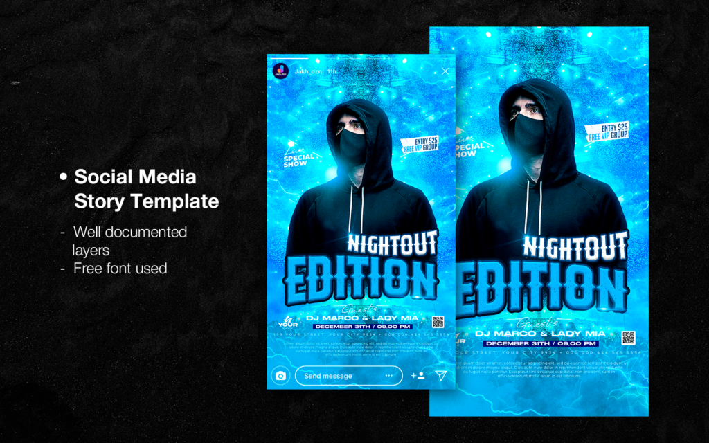 Aqua – Flyer et publication sur les réseaux sociaux pour une soirée DJ