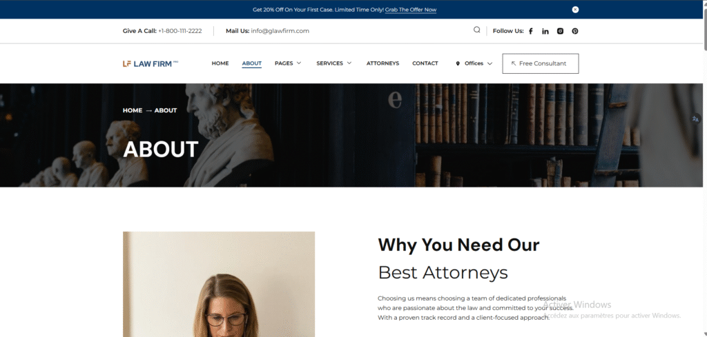 Thème WordPress réactif et polyvalent pour le droit
