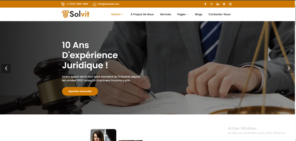 Thème WordPress pour cabinets d’avocats et avocats