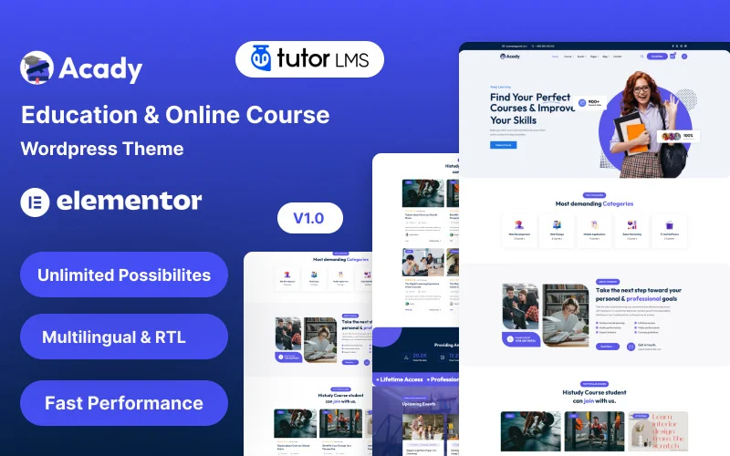 Acady – Thème WordPress pour l’éducation et les cours en ligne