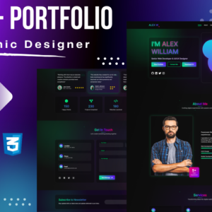 lex William - Modèle HTML5 de site Web de portfolio moderne Modèle de page de destination