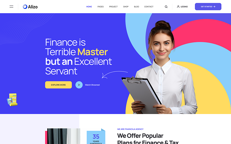 Alizo – Thème WordPress pour les affaires et la finance