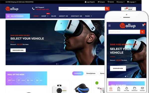 Allup - Thème WooCommerce pour magasin d'électronique