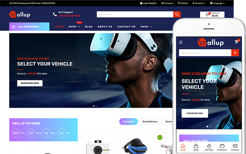 Allup – Thème WooCommerce pour magasin d’électronique