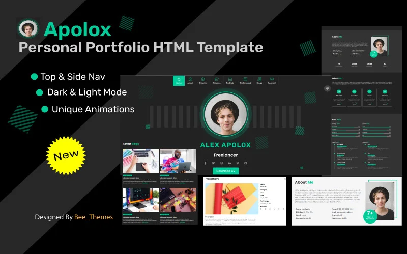 Apolox – Modèle HTML de page de destination pour portfolio personnel