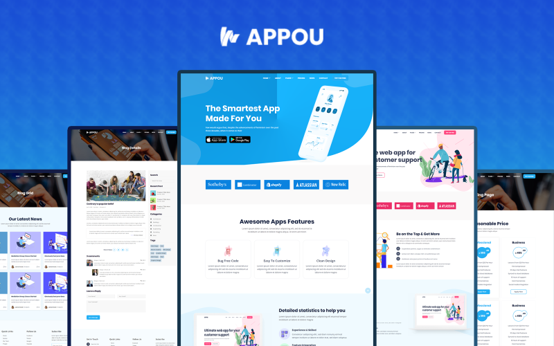 Appou – Modèle de page de destination HTML5 pour l’application Bootstrap