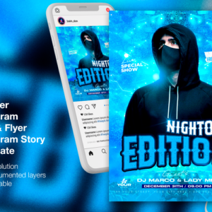 Aqua - Flyer et publication sur les réseaux sociaux pour une soirée DJ