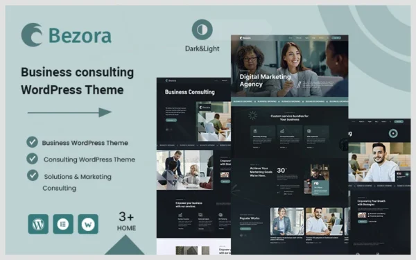 Bezora – Thème WordPress pour agence de conseil aux entreprises et de marketing numérique