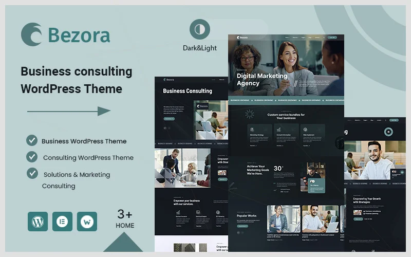 Bezora – Thème WordPress pour agence de conseil aux entreprises et de marketing numérique