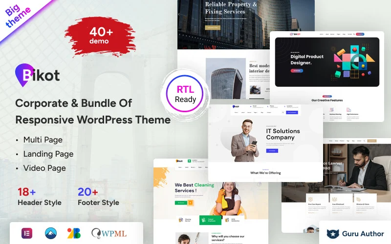 Bikot – Thème WordPress réactif pour entreprises
