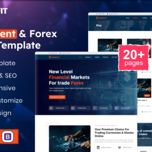 BitProfit - Modèle HTML5 pour site web d'investissement et de Forex