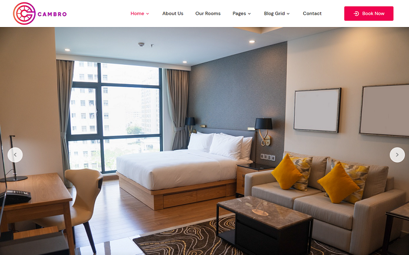 Cambro – Thème WordPress Elementor pour hôtels, complexes hôteliers et motels