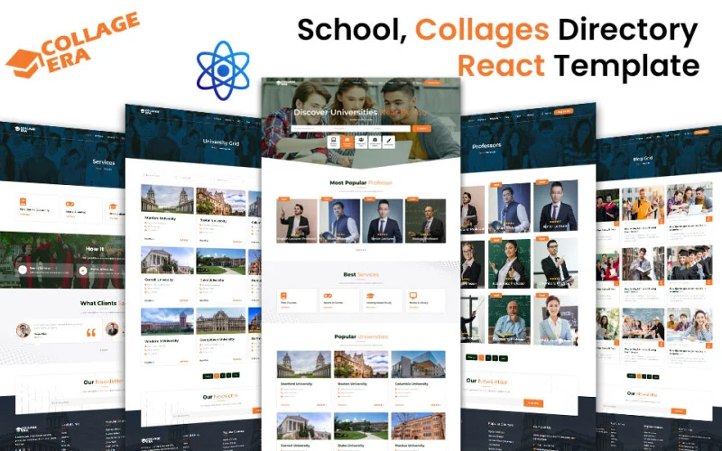 College Era – Modèle de site web éducatif React pour les collèges, les universités et les cours en ligne