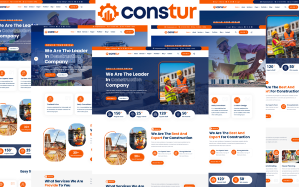 Modèle HTML5 de site Web de construction