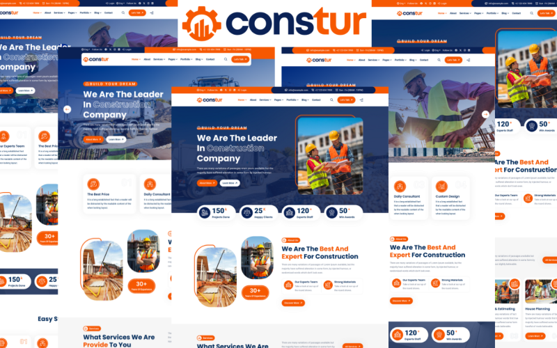 Modèle HTML5 de site Web de construction