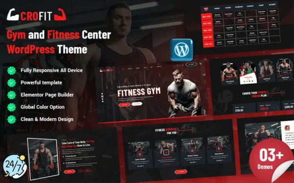 Crofit - Thème WordPress pour salle de sport et centre de fitness