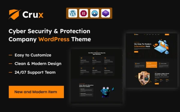 Crux – Thème WordPress pour entreprises de services et de protection en cybersécurité