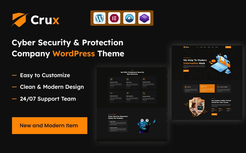 Crux – Thème WordPress pour entreprises de services et de protection en cybersécurité