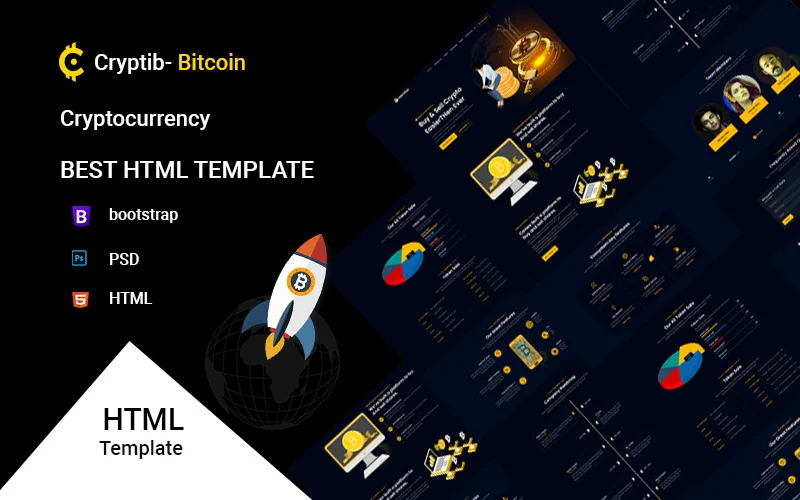 Modèle HTML5 pour site web de cryptomonnaies ICO et Bitcoin