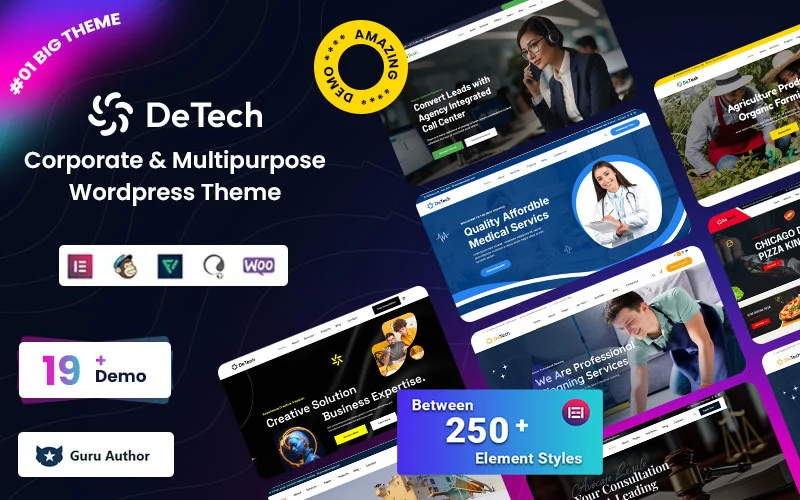 Detech – Thème WordPress réactif pour entreprises et applications polyvalentes