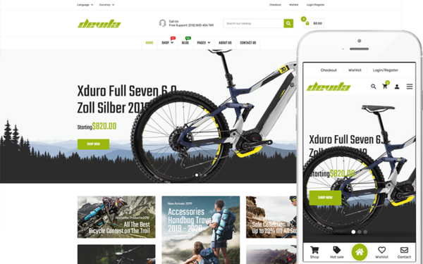 Devita - Thème WooCommerce pour magasin de vélos et de vélos