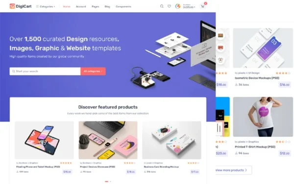 DigiCart - Modèle HTML5 pour site web de produits numériques