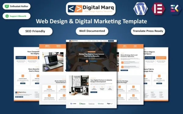 Digital Marq - Agence de conception Web et de marketing numérique - Thème WordPress Elementor