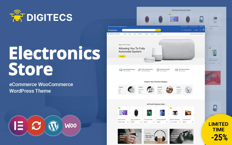 Digitecs – Thème WooCommerce pour l’électronique et les appareils mobiles