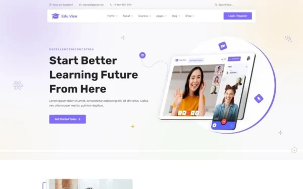 Edu-vice – Modèle HTML5 pour site web d'éducation, d'université, de collège et d'école