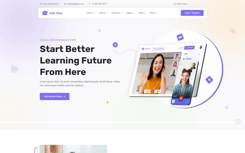 Edu-vice – Modèle HTML5 pour site web d’éducation, d’université, de collège et d’école