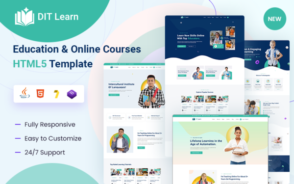 Modèle de site Web HTML5 pour cours en ligne