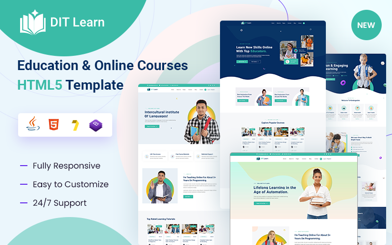 Modèle de site Web HTML5 pour cours en ligne