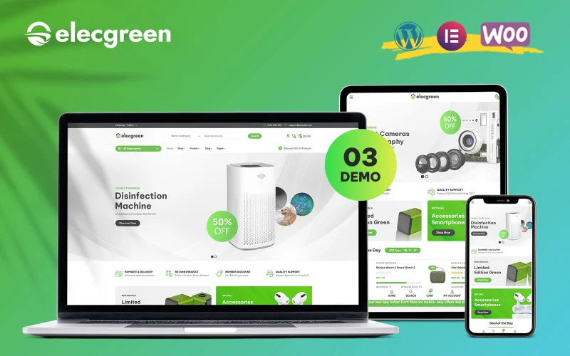 Elecgreen – Thème WooCommerce électronique polyvalent