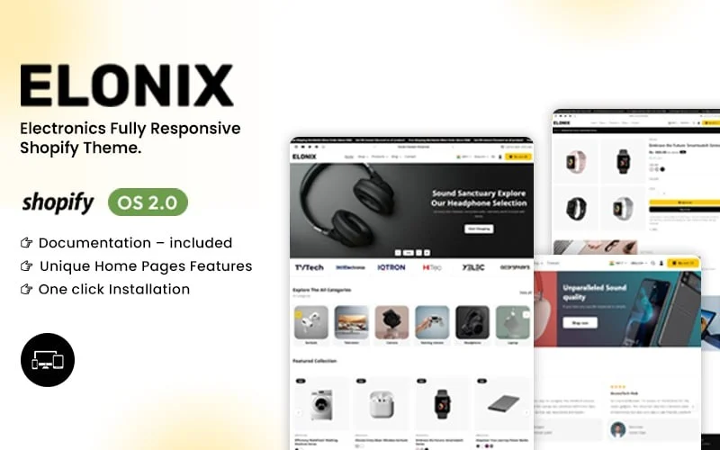 Elonix – Thème Shopify OS 2.0 pour appareils électroniques polyvalents