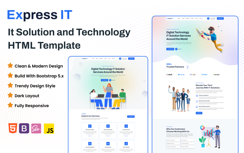 Express IT – Modèle de site Web HTML pour solutions et technologies informatiques