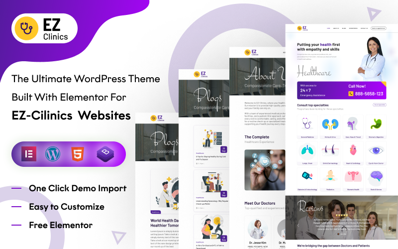 EZ Clinic : Thème WordPress complet pour clinique médicale et de santé