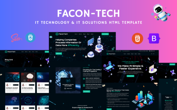 FaconTech - Modèle HTML de site Web pour les technologies et solutions informatiques