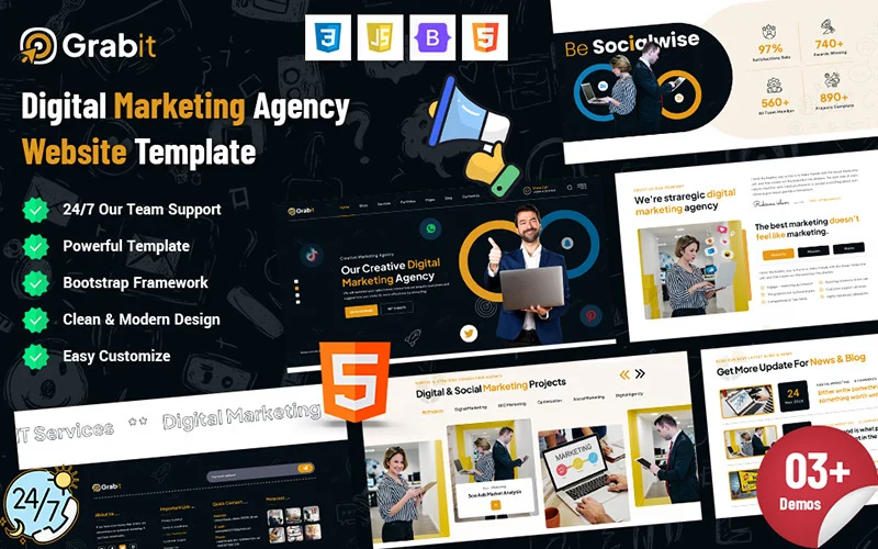 Grabit – Digital Marketing Website Template