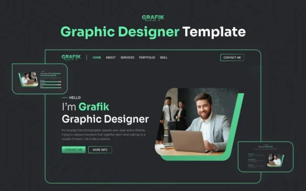 Grafik v3 – Modèle de portfolio Elementor pour graphistes – Kit Elementor