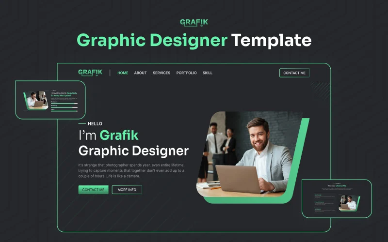 Grafik v3 – Modèle de portfolio Elementor pour graphistes – Kit Elementor